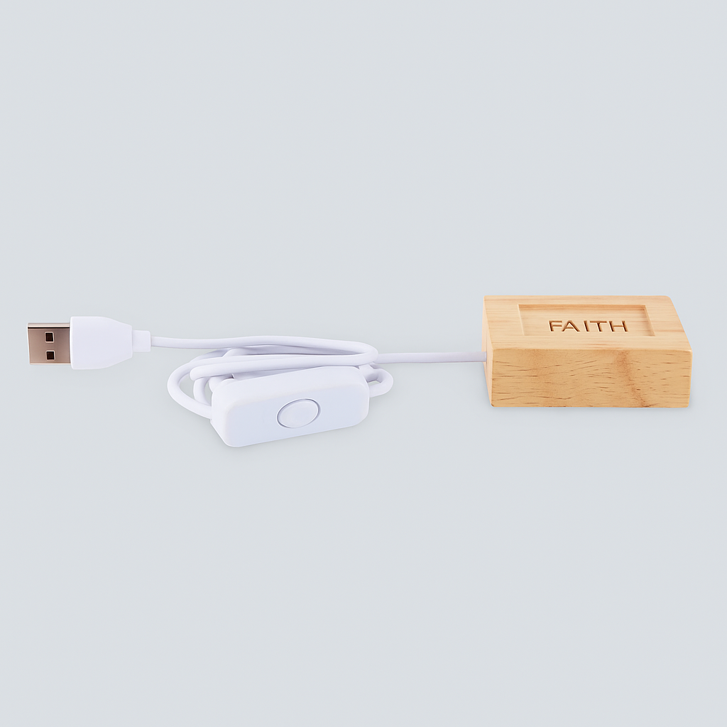 Etched Glass Light Stand - USB