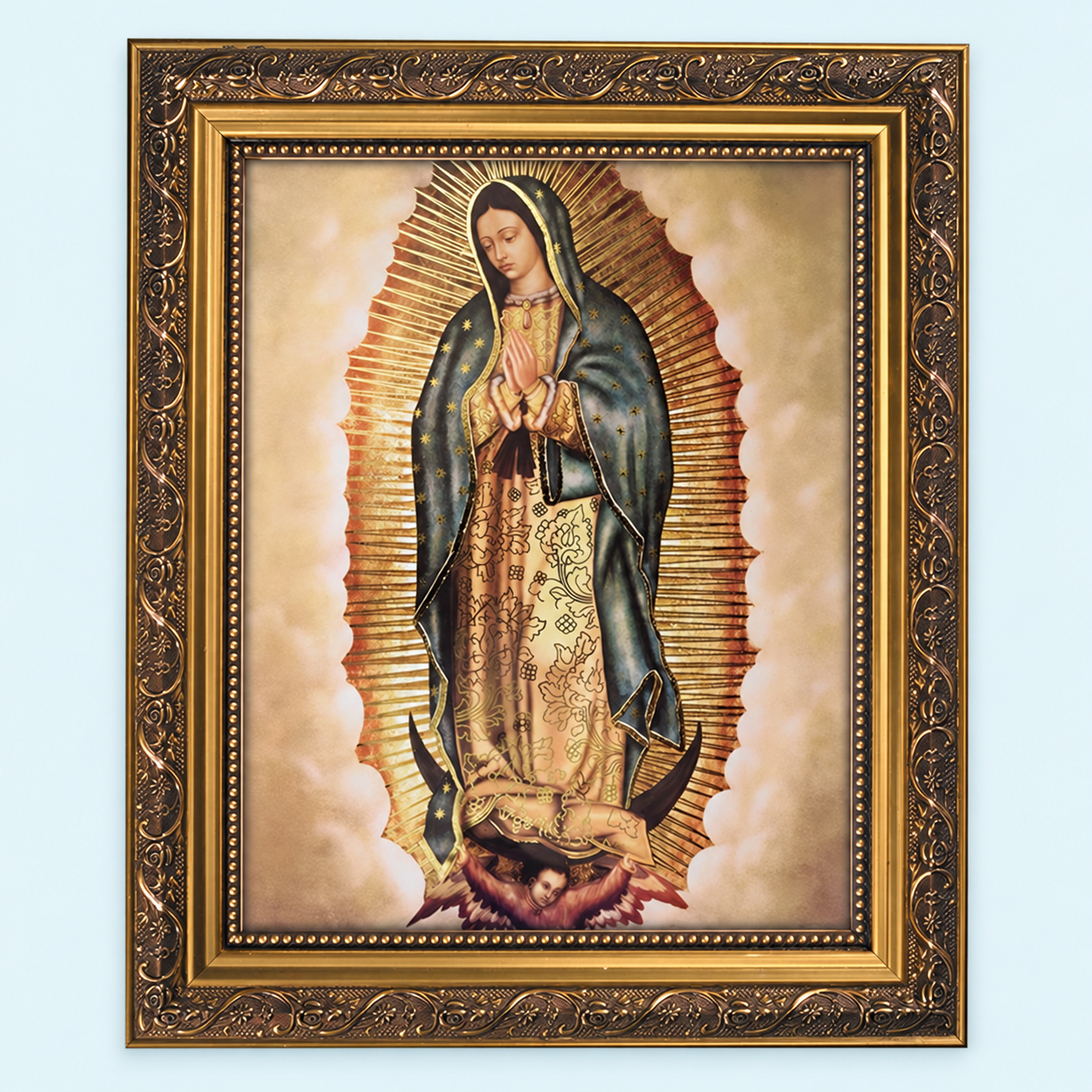 Our Lady of Guadalupe Gold Tone Framed Print