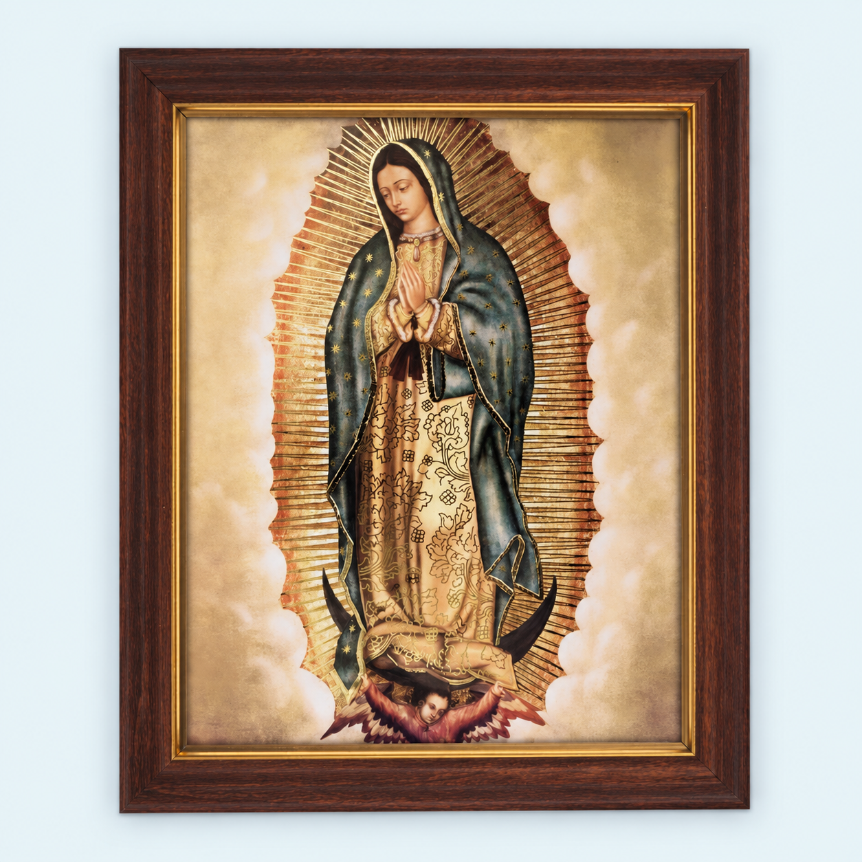 Our Lady of Guadalupe Wood Tone Framed Print