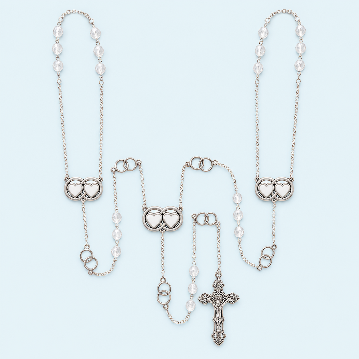 Clear Wedding Lasso Rosary – 8 mm