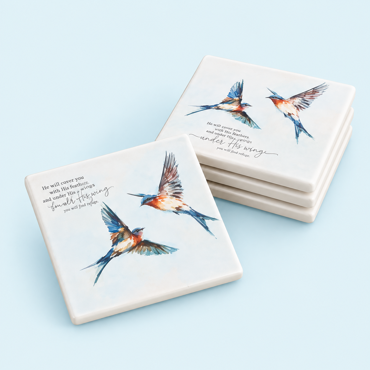 Under His Wing - Coaster set 4 pack