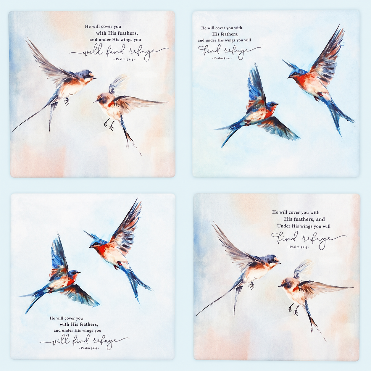 Under His Wing - Coaster set 4 pack
