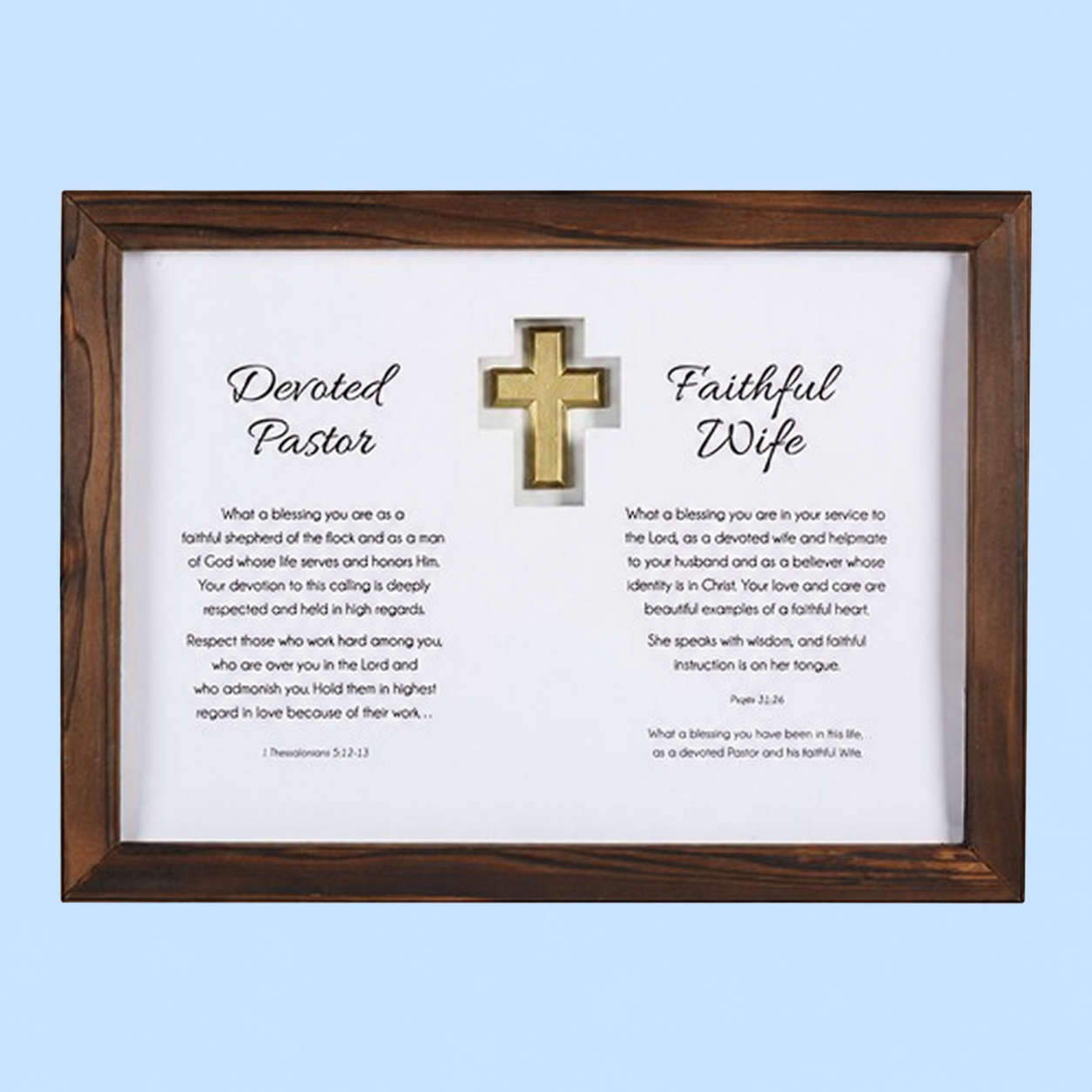 Pastor and Wife Wall Art – 15 × 11 in.