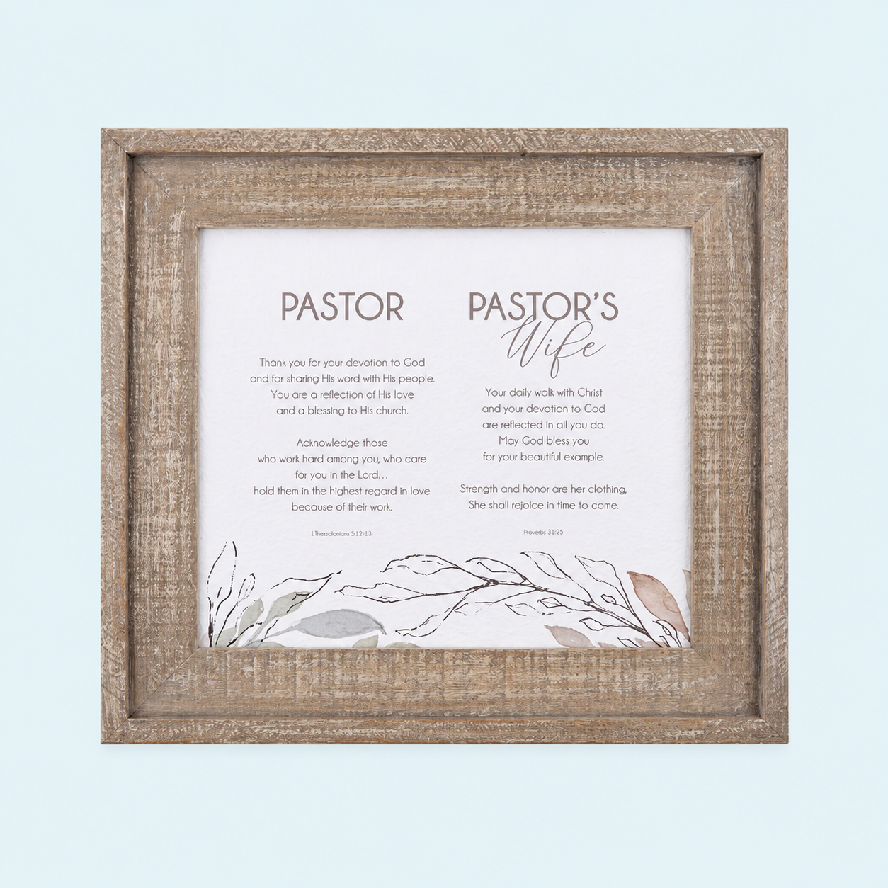 Pastor and Wife Wall Art – 17 × 15 in.