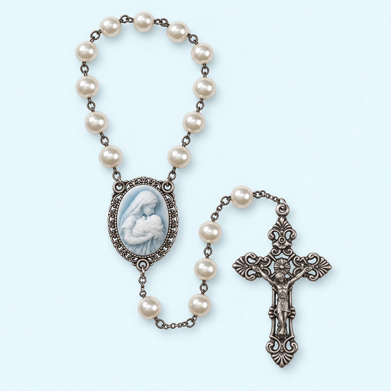 Mother’s Kiss Cameo Rosary