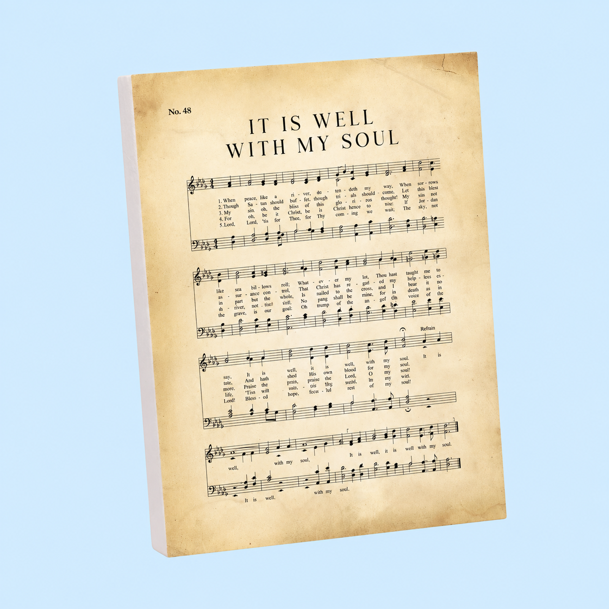 Hymns of Our Heritage It Is Well with My Soul Easel Block – 5.5 × 7.25 in.