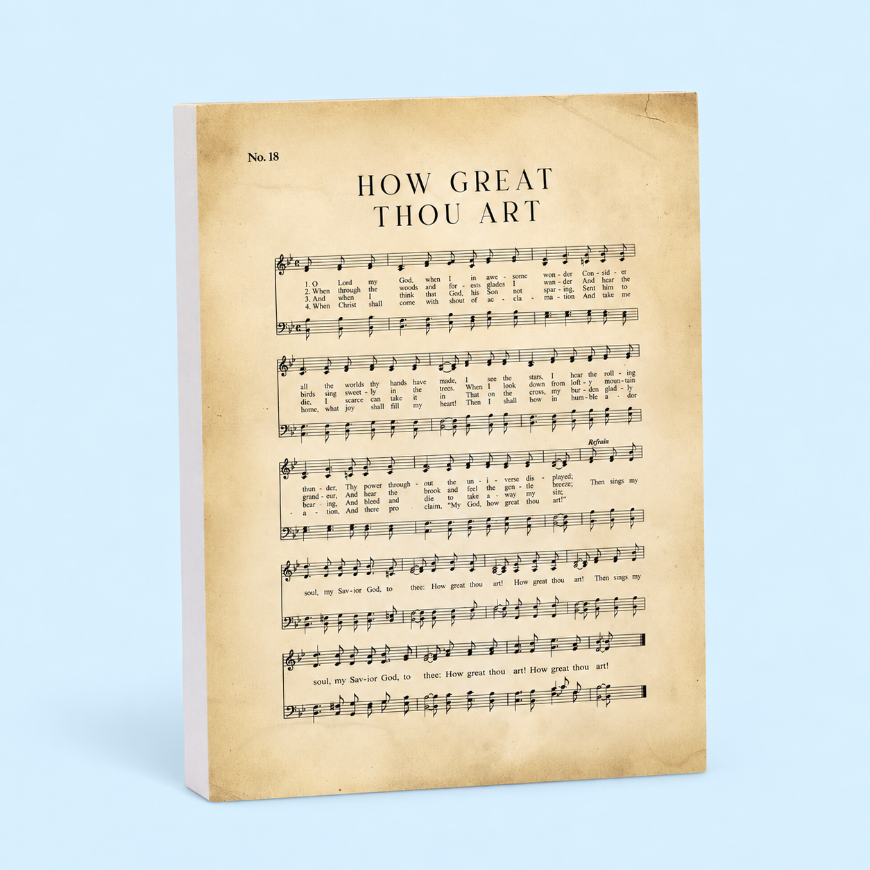 Hymns of Our Heritage How Great Thou Art Easel Block – 5.5 × 7.25 in.