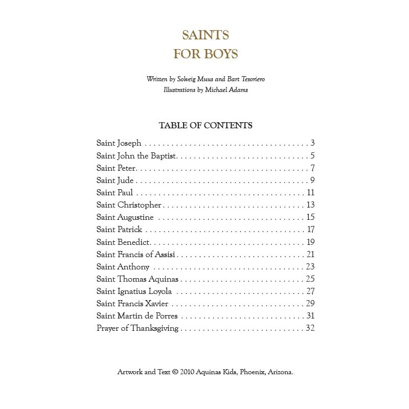 Saints for Boys - Aquinas Press