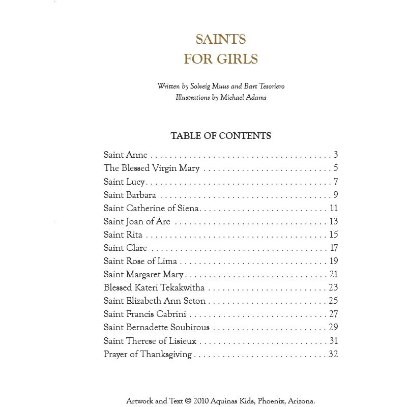 Saints for Girls - Aquinas Press
