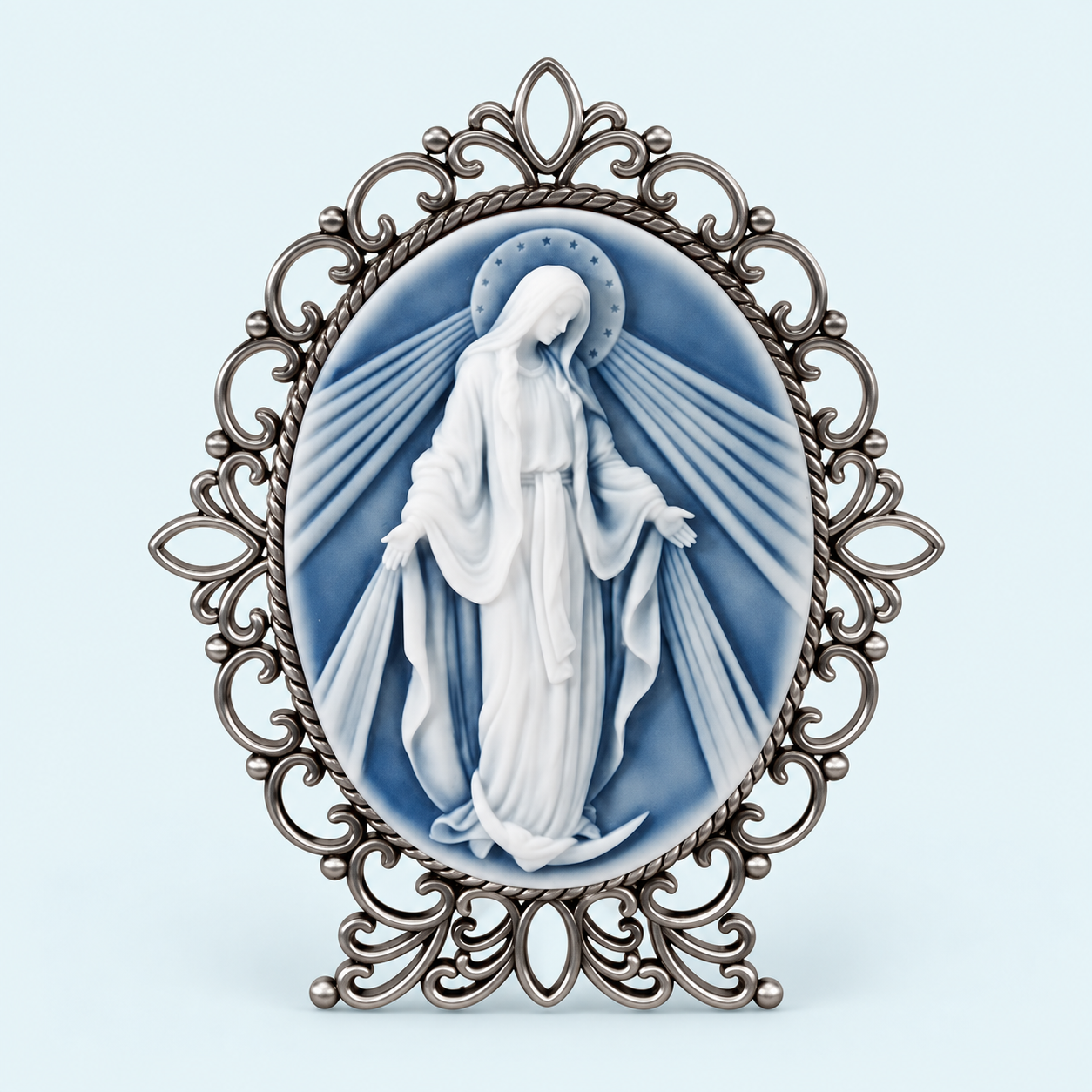 Our Lady of Grace Cameo Desk Stand – 5 in.